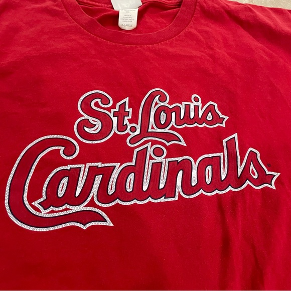 Vintage Lee Sport T Shirt Men XL Red St Louis Cardinals Albert Pujols 5 - Picture 6 of 10